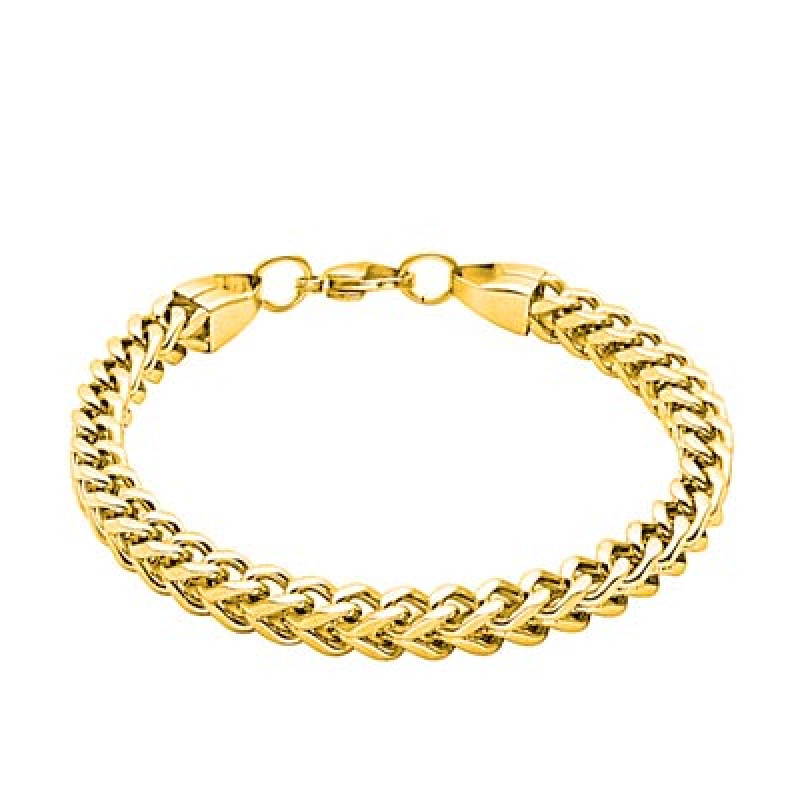 Men Gold-Toned Stainless Steel Link Bracelet