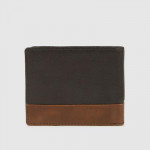 Men Brown Solid Leather Two Fold Wallet